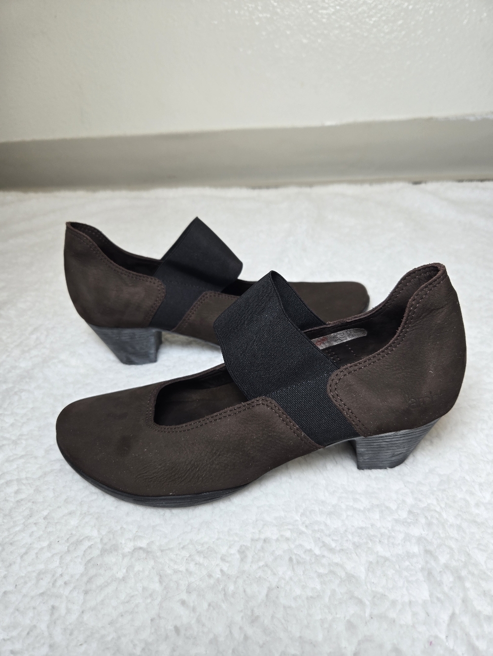 Arche Mary Jane Heels Brown Nubuck Leather Latex Sole 39 (US 8)